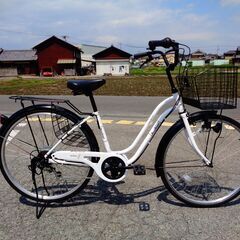 Reschnel 26インチ カゴつき軽快車 6速、黒 (83) 整備済み