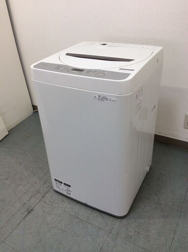 （6/16受渡済）YJT3438【SHARP/シャープ 5.5㎏洗濯機】美品 2018年製 ES-GE5B 家電 洗濯 簡易乾燥付