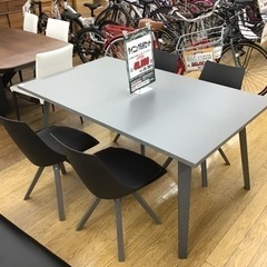 KE-8【ご来店頂ける方限定】新入荷　アウトレット　ダイニング5点セット　グレー×黒