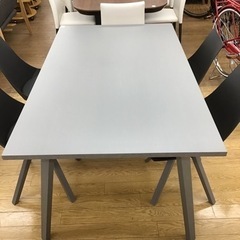 KE-8【ご来店頂ける方限定】新入荷　アウトレット　ダイニング5点セット　グレー×黒