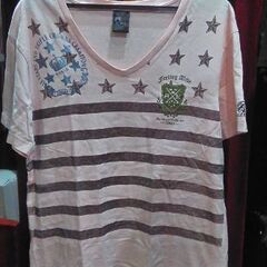 ★完売★☆USED☆　MEN'S　ピンク×ストライプ・Tシャツ（...