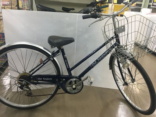 POURTOUJOURS 自転車 26インチ 6段変速・鍵付き 中古品 【公式通販】
