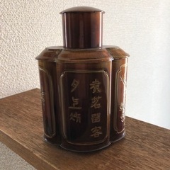 中国製　錫の茶筒(茶缶)