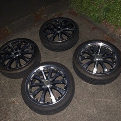 注:4本同一デザインではありません！ タイヤ付きホイール4本 16インチ 軽自動車用 4穴100 5.5J ドレスアップに！