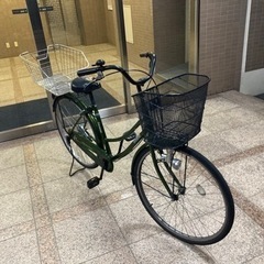 自転車　　ママチャリ　後ろカゴ付き