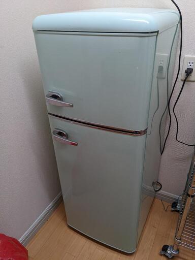冷蔵庫 114L 一人暮らし 小型 おしゃれ ノンフロン 冷凍冷蔵庫 ライトグリーン PRR-122D-LG
