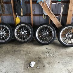 中古　WORK　ワーク　XSA　イクサ　戦　5.5J インセット+42 4本　Oディスク　PCD100 4穴　　165-45-16　タイヤおまけ