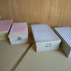 【昭和レトロ】ブリキ製の衣裳ケース 収納缶4個