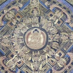 布製 「曼荼羅」 手書き 縦75cmｘ横56cm