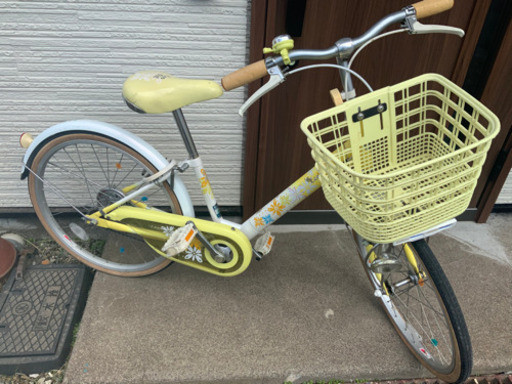 自転車店購入　SHIMANO 小学生中、高学年向け　自転車女の子向け　黄色