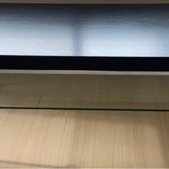 【5/15まで】木製天板センターテーブル(ガラス中棚付き)