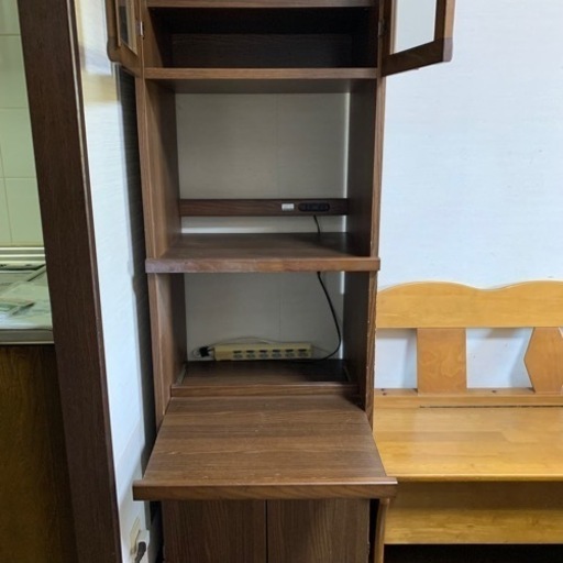 電子レンジと炊飯器やオーブントースターなどがが置けるカップボード 食器棚 ユメ 広電本社前の収納家具 食器棚 キッチン収納 の中古あげます 譲ります ジモティーで不用品の処分