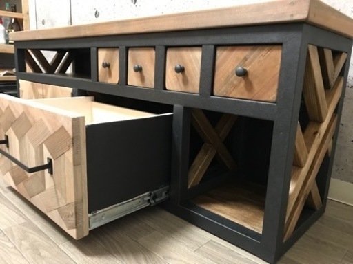 寄せ木で作るテレビ台 ハンドメイド - 家具