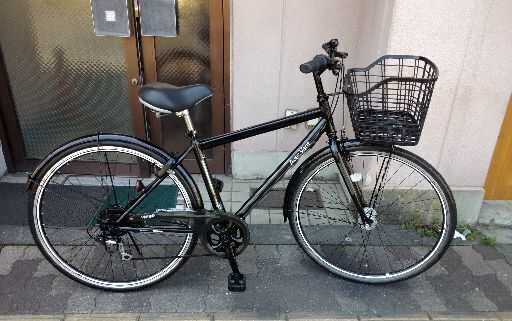 [Avec Vent]27吋ノーパンク自転車 外装6段/LEDオート/ブラック