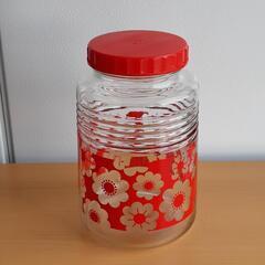 昭和レトロ　アデリア・花柄保存瓶