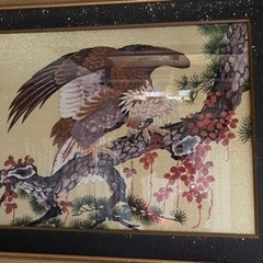 鷲の刺繍絵