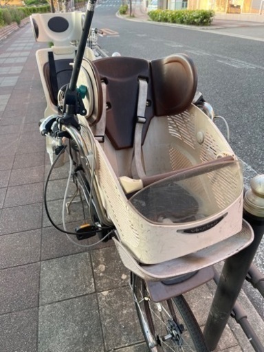 YAMAHA ヤマハ 子ども乗せ 電動自転車 Angelino 3人乗り チャイルドシート バッテリー 充電器付き 鍵有！