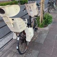 YAMAHA ヤマハ 子ども乗せ 電動自転車 Angelino 3人乗り チャイルドシート バッテリー 充電器付き 鍵有！