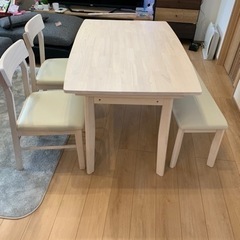 ダイニングテーブルセット 白