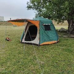 キャンプ ワンタッチテントとグランドシート2点セット 5-8人 330*330