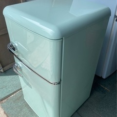 【リサイクルサービス八光　田上店　安心の3か月保証　配達・設置OK】冷蔵庫 81L 一人暮らし 小型 おしゃれ ノンフロン 冷凍冷蔵庫 ライトグリーン PRR-082D-LG