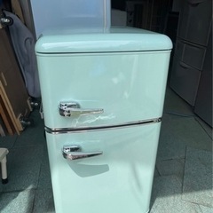 【リサイクルサービス八光　田上店　安心の3か月保証　配達・設置OK】冷蔵庫 81L 一人暮らし 小型 おしゃれ ノンフロン 冷凍冷蔵庫 ライトグリーン PRR-082D-LG