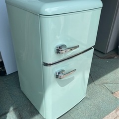【リサイクルサービス八光　田上店　安心の3か月保証　配達・設置OK】冷蔵庫 81L 一人暮らし 小型 おしゃれ ノンフロン 冷凍冷蔵庫 ライトグリーン PRR-082D-LG