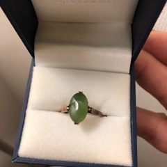 K18 金　翡翠　指輪　１６号 K18 金 翡翠 指輪 16号