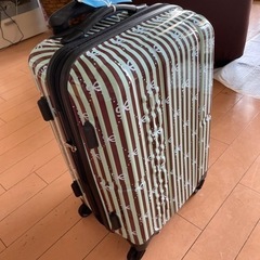 スーツケース　緑　リボン