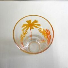 昭和レトロ　フラワーポップ　グラス　5個セット　コスモス柄 - 生活雑貨