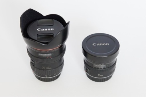［引渡予定者あり］実用品 レンズ2本セット Canon EF 20-35mm F2.8 L + 15mm F2.8
