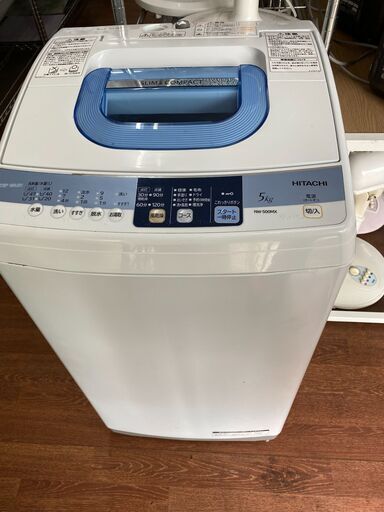 【リサイクルショップどりーむ天保山店】●2171●　洗濯機　日立　２０１２年製　5.0kg 　NW-500MX