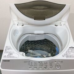 （5/23受渡済）YJT4179【TOSHIBA/東芝 5.0㎏洗濯機】美品 2019年製 AW-5G6 家電 洗濯 簡易乾燥付