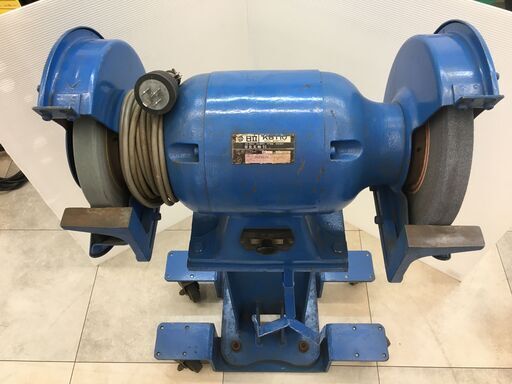 ヒタチ 日立 KBT10 卓上グラインダ 台座付き 200V 1990年製 断線補正 中古品