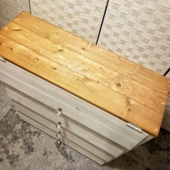 売約済み】カントリー シェルフ 棚 収納 木製 フラット扉 オフホワイト 