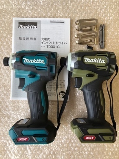 ★他サイト売却済★マキタ 40Vmax充電式インパクトドライバ 2台（青・オリーブ） TD001G