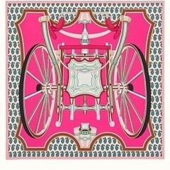 美品　カレ 90 《四輪馬車の車輪》　スカーフ