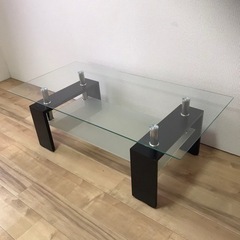ガラステーブル　コーヒーテーブル　強化ガラス天板