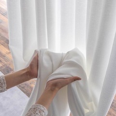 【ネット決済・配送可】レースカーテン遮光カーテン2枚かわいい