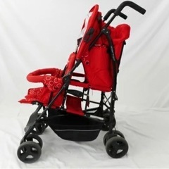 [美品]二人乗りベビーカー キンダーワゴン DUO シティ HOP 縦型　レッド