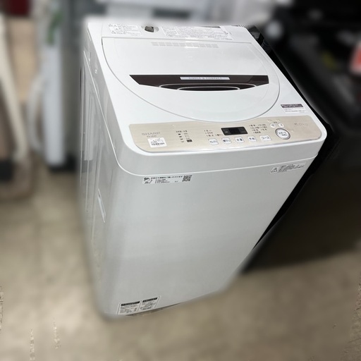 J1097 6ヶ月保証付き！ SHARP シャープ 6kg洗濯機 ES-GE6D 2020年製 動作確認、クリーニング済み