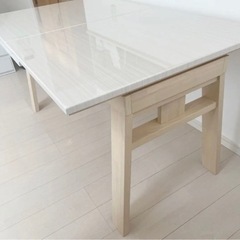 【未使用品】島忠　ダイニングテーブル　WH色　伸張テーブル　140-180