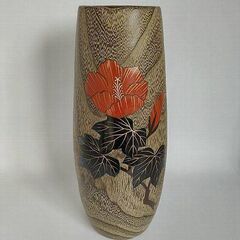 竹くり抜き花瓶　花入れ　竹製