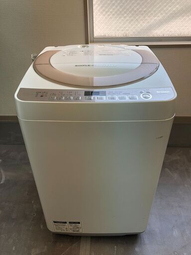 Y　2017年製 SHARP 洗濯機 ES-KS70S-N　洗濯7.0kg 乾燥3.0kg 風乾燥