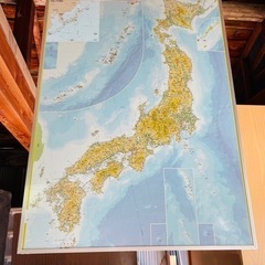 額縁入り日本地図　石川県地図　インテリア　学習用
