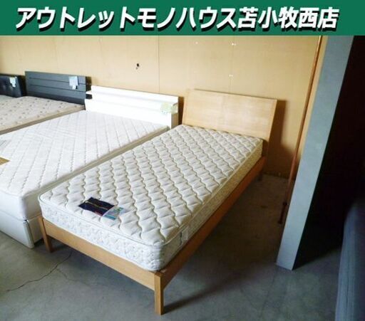 シングルベッド マットレス付き 幅101×奥行201×高さ86cm 木製フレーム シングルサイズ 寝具 家具 苫小牧西店