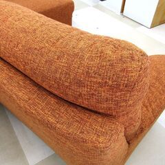 スイートデコレーション 3人掛けカウチソファ ファブリック オレンジ系 