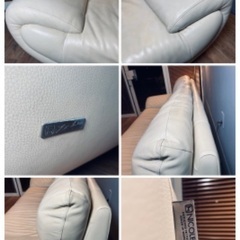 ☑️メル売約済　イタリア輸入60万NICOLETTI総本革張り一流3人掛けソファー