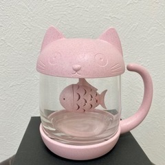 ★未使用★猫マグカップ 茶こし付き