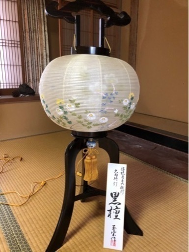 盆提灯　ききょう柄　桔梗柄